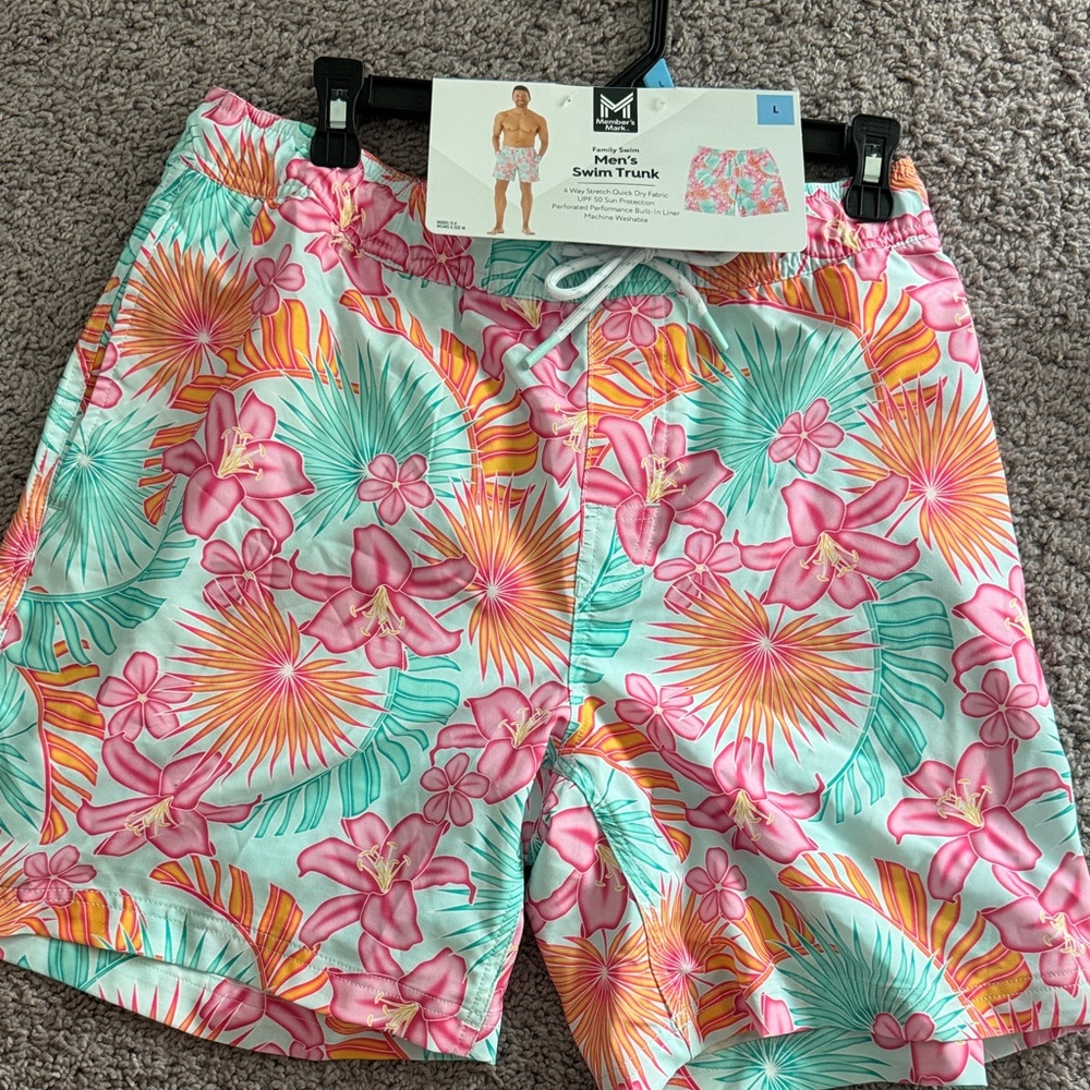 Tropical Floral Men's Swim Trunks
